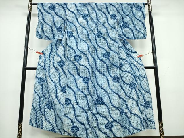 平和屋着物∴夏物 浴衣 有松鳴海絞り 立涌舞花文 綿 逸品 CAAW1163ng