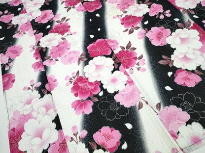 平和屋着物∴夏物 浴衣 舞桜 ラメ 銀彩 綿 逸品 CAAW1168ng
