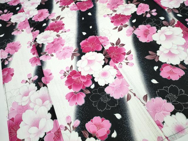 平和屋着物∴夏物 浴衣 舞桜 ラメ 銀彩 綿 逸品 CAAW1168ng