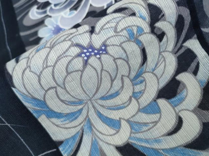 平和屋着物∴夏物 浴衣 縦綿絽 乱菊 間道 綿 逸品 CAAW1169ng