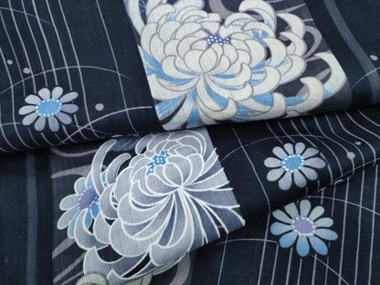 平和屋着物∴夏物 浴衣 縦綿絽 乱菊 間道 綿 逸品 CAAW1169ng
