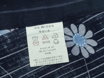 平和屋着物∴夏物 浴衣 縦綿絽 乱菊 間道 綿 逸品 CAAW1169ng