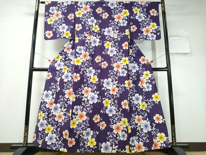 平和屋着物∴夏物 浴衣 草花文 綿 逸品 CAAW1172ng
