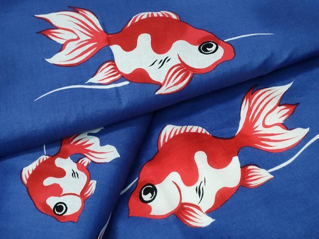 平和屋着物∴夏物 浴衣 金魚 綿 逸品 CAAW1173ng