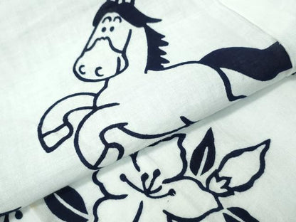 平和屋着物∴夏物 浴衣 馬 舞花文 綿 逸品 CAAW1176ng