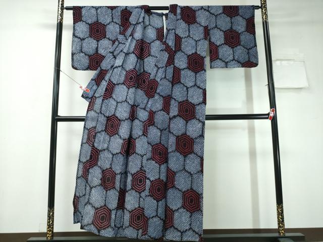 平和屋着物∴夏物 浴衣 有松鳴海絞り 亀甲吉祥文 綿 逸品 CAAW1177ng
