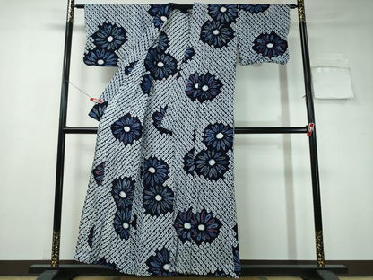 平和屋着物∴夏物 浴衣 有松鳴海絞り 舞菊文 綿 逸品 CAAW1178ng