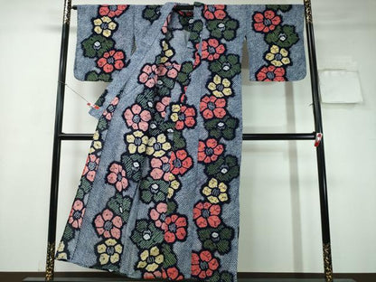 平和屋着物∴夏物 浴衣 有松鳴海絞り 舞花文 綿 逸品 CAAW1181ng