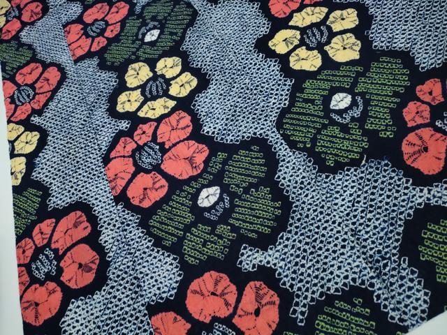 平和屋着物∴夏物 浴衣 有松鳴海絞り 舞花文 綿 逸品 CAAW1181ng