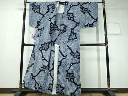 平和屋着物∴夏物 浴衣 有松鳴海絞り 枝花文 綿 逸品 未使用 CAAW1183ng
