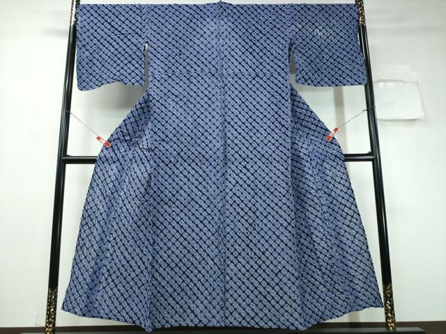 平和屋着物∴夏物 浴衣 有松鳴海絞り 蜘蛛絞り 斜線文 綿 逸品 CAAW1185ng