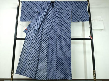 平和屋着物∴夏物 浴衣 有松鳴海絞り 蜘蛛絞り 斜線文 綿 逸品 CAAW1185ng
