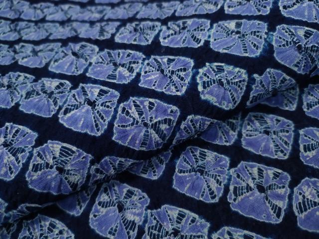平和屋着物∴夏物 浴衣 有松鳴海絞り 蜘蛛絞り 斜線文 綿 逸品 CAAW1185ng
