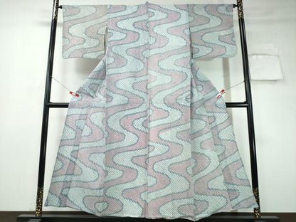 平和屋着物∴夏物 浴衣 有松鳴海絞り 流水文 綿 逸品 CAAW1187ng