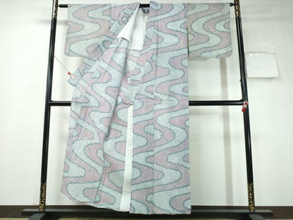 平和屋着物∴夏物 浴衣 有松鳴海絞り 流水文 綿 逸品 CAAW1187ng