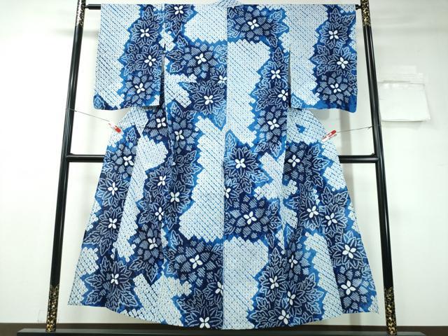 平和屋着物∴夏物　浴衣　有松鳴海絞り　舞花文　綿　逸品　CAAW1189ng