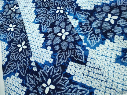 平和屋着物∴夏物　浴衣　有松鳴海絞り　舞花文　綿　逸品　CAAW1189ng