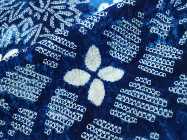 平和屋着物∴夏物　浴衣　有松鳴海絞り　舞花文　綿　逸品　CAAW1189ng