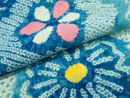 平和屋着物∴夏物 浴衣 有松鳴海絞り 枝葉菊文 綿 逸品 CAAW1190ng