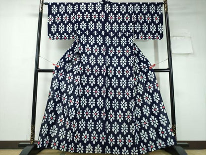 平和屋着物∴夏物 浴衣 有松鳴海絞り 花菱文 綿 逸品 CAAW1194ng