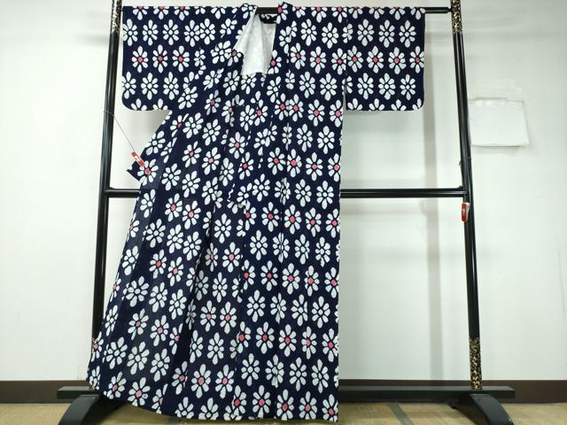 平和屋着物∴夏物 浴衣 有松鳴海絞り 花菱文 綿 逸品 CAAW1194ng