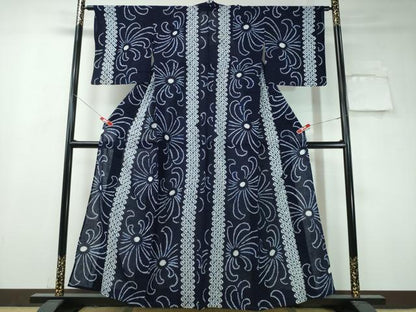 平和屋着物∴夏物 浴衣 有松鳴海絞り 乱菊 間道 綿 逸品 CAAW1195ng