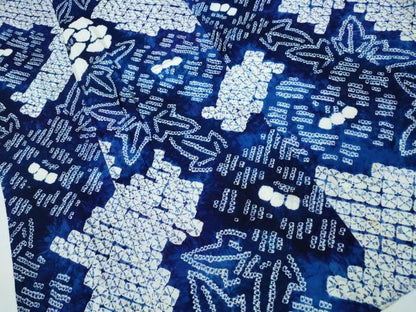 平和屋着物∴夏物　浴衣　有松鳴海絞り　牡丹　綿　逸品　CAAW1196ng