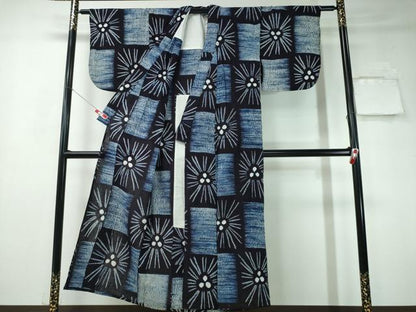 平和屋着物∴夏物 浴衣 有松鳴海絞り 杢目絞り 市松花文 綿 逸品 CAAW1197ng