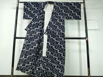 平和屋着物∴夏物 浴衣 有松鳴海絞り 流水文 綿 逸品 CAAW1198ng