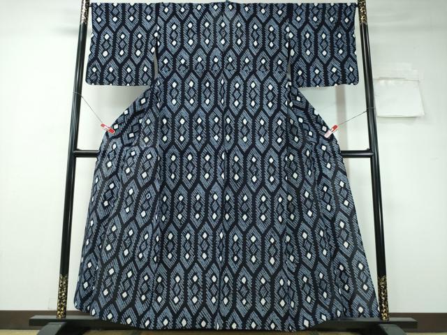 平和屋着物∴夏物 浴衣 有松鳴海絞り 幾何学文様 綿 逸品 CAAW1199ng