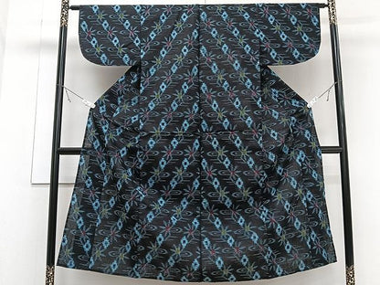 平和屋着物●久留米絣 単衣 流水文 綿 逸品 CAAW1214xi