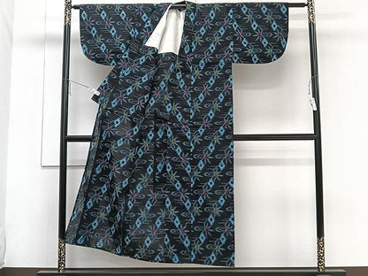 平和屋着物●久留米絣 単衣 流水文 綿 逸品 CAAW1214xi