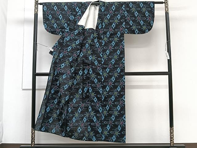 平和屋着物●久留米絣 単衣 流水文 綿 逸品 CAAW1214xi