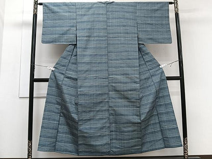 平和屋着物▽上質な紬　単衣　霞文　正絹　逸品　CAAW1218xi