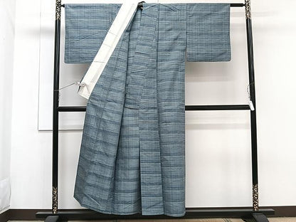 平和屋着物▽上質な紬　単衣　霞文　正絹　逸品　CAAW1218xi