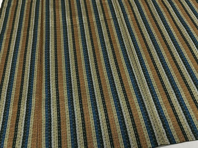 平和屋着物▽上質な紬 単衣 縞 正絹 逸品 CAAW1223xi