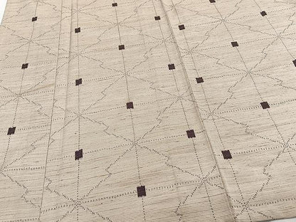平和屋着物▽上質な紬 単衣 松皮菱文 正絹 逸品 未使用 CAAW1226xi