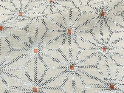 平和屋着物▽上質な紬 単衣 麻の葉文様 正絹 逸品 CAAW1227xi