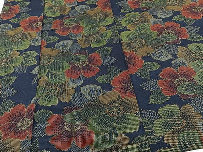 平和屋着物▽上質な紬 単衣 舞花文 正絹 逸品 未使用 CAAW1228xi