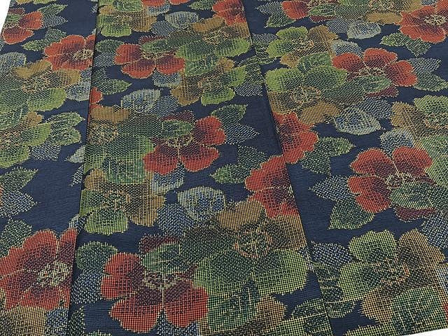 平和屋着物▽上質な紬 単衣 舞花文 正絹 逸品 未使用 CAAW1228xi