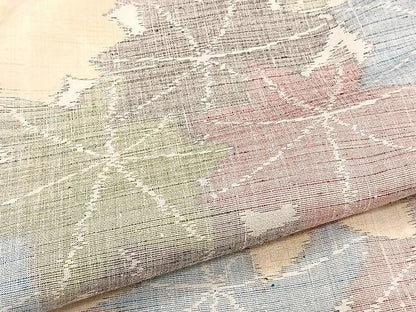 平和屋着物▽上質な紬 単衣 楓文 正絹 逸品 CAAW1231xi