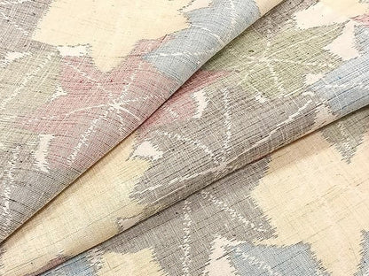 平和屋着物▽上質な紬 単衣 楓文 正絹 逸品 CAAW1231xi