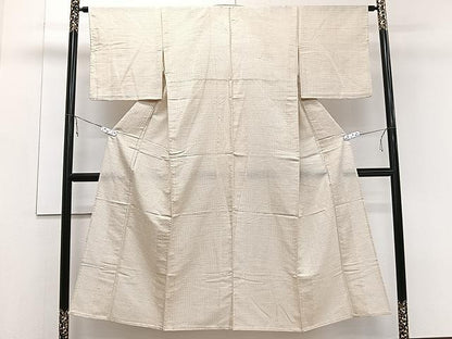 平和屋着物▽上質な紬 単衣 幾何学文 正絹 逸品 CAAW1233xi