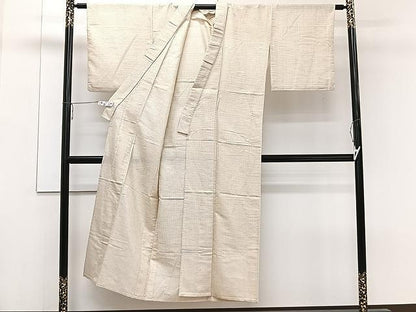 平和屋着物▽上質な紬 単衣 幾何学文 正絹 逸品 CAAW1233xi