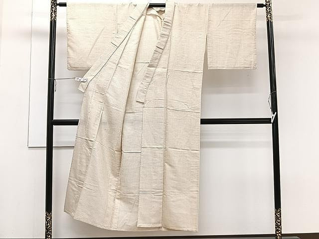 平和屋着物▽上質な紬 単衣 幾何学文 正絹 逸品 CAAW1233xi