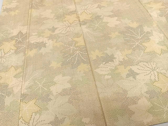 平和屋着物▽本場大島紬 単衣 薩摩結城 葉尽くし 正絹 逸品 CAAW1235xi