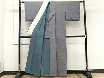 平和屋着物▽上質な小紋 単衣 霞文 正絹 逸品 CAAW1236xi