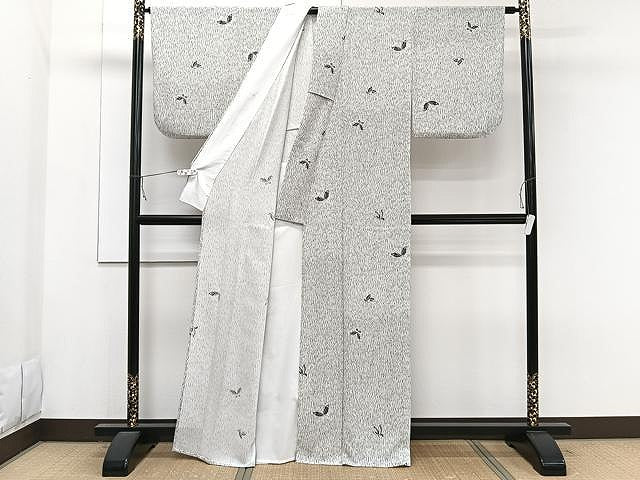 平和屋着物▽小紋 単衣 舞蝶文 金彩 洗える着物 CAAW1238xi