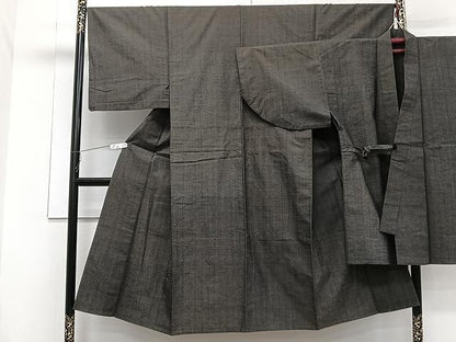平和屋着物▽男性 紬 道中着セット 単衣 霞文 正絹 逸品 CAAW1241xi