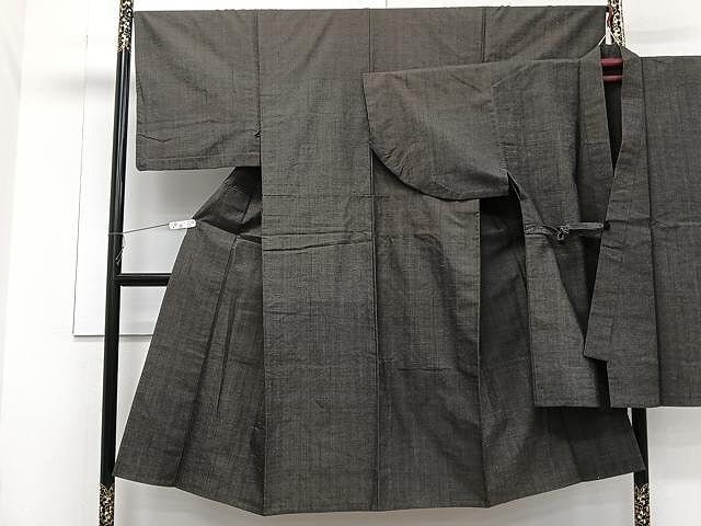 平和屋着物▽男性 紬 道中着セット 単衣 霞文 正絹 逸品 CAAW1241xi